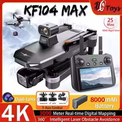 Dron Profesional KF104 MAX con Cámara 4K, GPS y Gimbal 3 Ejes – Versión con Pantalla